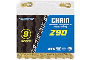 CUINIUNAID Chaîne de vélo 9 vitesses dorée 1/2 x 11/128" 116 maillons Kit chaîne de vélo BMX Chaîne VTT Chaîne de vélo Chaîne de vélo Chaîne de vélo Chaîne de vélo Accessoires de chaîne Outil de chaîne