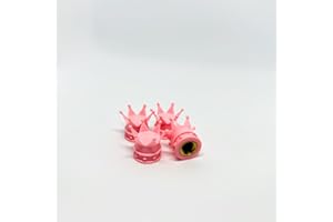 TAHOES LUXE TAHOES Juego de 4 Tapones de válvula de Corona para Coche, Motocicleta y Bicicleta (Rosa)