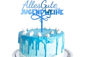 JOJOR Jugendweihe Kuchendekoration Acryl Jugendweihe Tortenstecker Blau Jugendweihe Deko Junge Mädchen Geburtstag Cake Topper