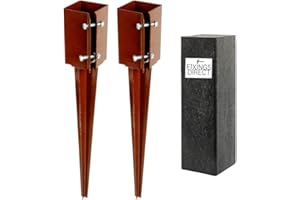 [FIXINGS DIRECT®] 75mm (3") Industrial Fence Post Spike Support 600mm Long Drive Down Post Spike (Includes Driving Tool) (2)