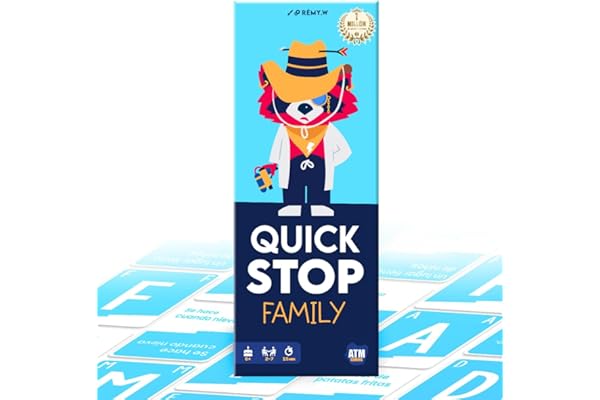ATM Gaming Quickstop Family – El Juego de Mesa Más Divertido para Toda la Familia | Rápido, Competitivo Noches en Casa - Regalo Navidad