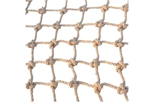 GQZJY Frachtsicherheits Kletternetz für Kinder, Outdoor Dekor Seilnetz Balkon Treppen Zaun Jute Hanf Netz 6 mm x 15 cm, Sicherheitsnetz(Size:1x10m)