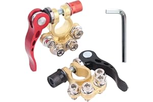 BOLTHO Battery Terminal Connectors, Quick Release Battery Terminal 2PCS for SAE/JIS Type A Posts, 4 Way Positive Negative Car Connector Automotive Battery Cable Wire Terminal Replacement Accessories