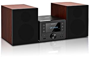 WISCENT Micro Chaine HiFi avec Lecteur CD - Système Stéréo Bluetooth 40W, Radio FM, USB MP3, Entrée AUX, Enceintes Bibliothèque - Mini Chaine HiFi CD USB Bluetooth Compacte