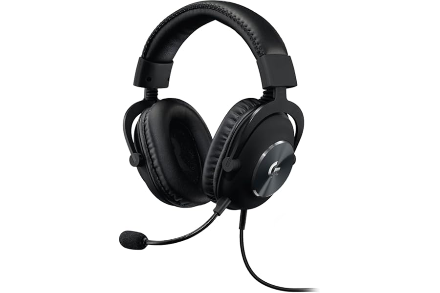 Logitech G PRO X Gaming-Headset, Corded, Over-Ear Headphones with Blue VO!CE Mic, DTS Headphone:X 7.1, 50mm PRO-G Drivers, 7.1 Surround Sound for Gaming, PC/PS/Xbox/Nintendo Switch - Black
