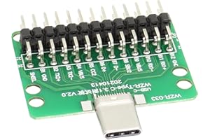 QIANRENON Type-c żeńska płytka testowa PCB dwustronna 2 x 13p wygięty pin płytka rozbijająca linia danych testowa prototypowanie i połączenie płyty prototypowej.