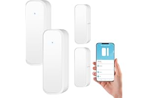 WiFi-dörrsensor, uppsättning med 2 trådlösa dörrlarmsensorer, smart öppen/stängd dörrdetektor, Tuya Smart dörrsensor, gratis