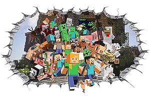 YCVBCY 3D Giochi Adesivo murale,Adesivi da Parete per Camera da Letto della Ragazzo,Cartoon Adesivi da Parete,Giochi Decalcomanie per Soggiorno Zona di gioco - A