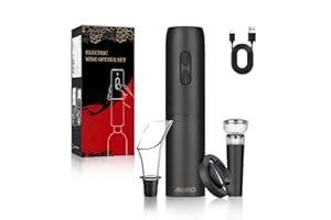 AIKARO - Abrebotellas de vino eléctrico Sacacorchos electrónico automático (Set A)