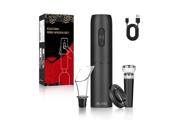 AIKARO - Tire-bouchon Électrique, Ouvre-bouteilles de Vin Automatique, Rechargeable (Set A)