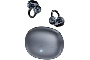 Ucani Clip on earbuds, Open Clip-On Earphones Open Ear Headphones, ‌HiFi Music‌ 360° ACS, With ENC Crystal Clear Calls, Wireless Headphones Bluetooth-5.4 Compatible iOS Android, 65H Playtime, black