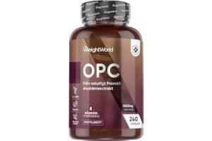 OPC-druvkärnextrakt – 240 kapslar – 1000 mg extrakt per kapsel – 8 månaders förbrukning – 95% OPC – Från franska druvor – WeightWorld