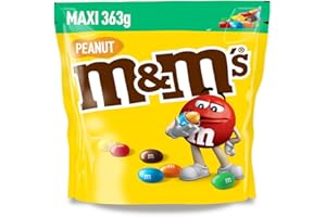 ‎M&M'S M&M’s Peanut, Schokolade, Knackige Schokolinsen mit Erdnusskern und bunter Zuckerhülle als Süßigkeiten, Schoko-Snack mit Erdnüssen, 1 x 363 g