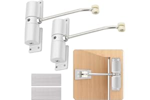 YOYIAG Cierrapuertas automático con resorte Puerta interior: 2 piezas Cierrapuertas automático Puerta interior, Cierrapuertas con resorte sin taladrar, con tornillos Uso comercial Cierrapuertas