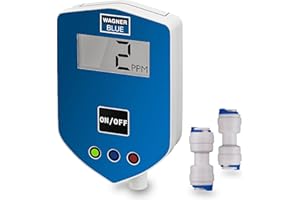 WAGNER BLUE ALLES FÜR DIE AQUARISTIK Wagner Blue Inline TDS-Messgerät digital | Misst präzise und dauerhaft den TDS Wert von Wasser | Bestens geeignet für Umkehrosmoseanlagen am Aquarium