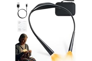 Caydo Lampe de lecture à l’épaule avec sac – 4 températures de couleur & 5 niveaux de luminosité, anti-fatigue oculaire, angle réglable & bras souple, cadeau en lampe lecture pour lire/arts main