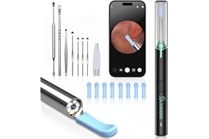 VITCOCO Ear Wax Removal 1920P Ear Cleaner With 3.9mm Ear Cleaning Camera, Ear Wax Removal Tool With 6 Led Lights & 8 Ear Spoons, Otoscope Ear Camera For Iphone, Ipad, Android Phones