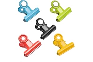 OCEUMAOA Imanes con Clips Refrigerador de Metal Clip para Pizarra Blanca Fuerte Clips Imanes Nevera para Hogar Oficina Escuela Exhibiciones de Fotos y Decoración Cinco Colores