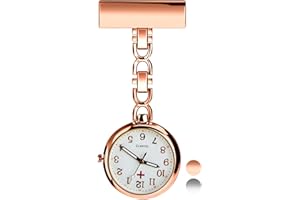 UEOTO Nurses Fob Watch - Medical Lapel Pin Clip-on Brooch Hanging Pocket Fob Watches for Men Women, Daily Waterproof Quartz Nurse Fob Watch Ideal for Doctor Nurses Paramedic