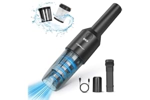 Aigostar Aspirapolvere portatile senza fili, aspirapolvere portatile per auto USB ricaricabile, leggero da 480gr. ma forte in aspirazione. per auto/casa/ufficio, Keith