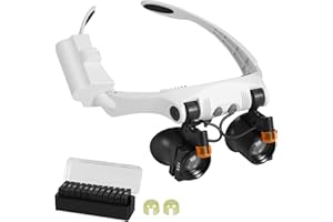 EMOSHAYOGA Wielofunkcyjna lupa LED do montażu górnego, lampa czołowa LED powiększająca składana do kontroli komponentów