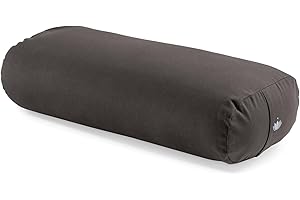 LOTUSCRAFTS Bolster de yoga pour Yin Yoga, rouleau, housse lavable en coton bio, coussin avec rembourrage en kapok, rouleau pilates, coussin de medidation