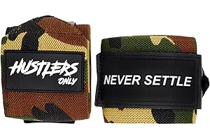 Hustlers Only Weightlifting Wrist Wraps for Wrist Support to Reduce the Wrist Pain 18 Inch Wrist Straps for Powerlifting, Strength Training, and Gym Training Ideal for Men and Women