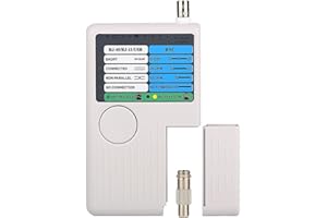GUAKIILI Testeur de câble réseau multifonction 4 en 1, testeur de fil Cat5 Cat6 de câble LAN RJ45/RJ11/USB/BNC, Testeur de câble réseau - BNC, RJ45, RJ11