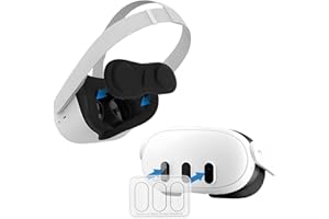 ANRBB Kit de Protection pour Meta Quest 3 avec Film de Protection pour Objectif d'appareil Photo VR, Protection Contre la Poussière, Housse Lavable, Anti-Rayures et Anti-poussière, Accessoires VR pour Une