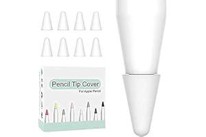 OneCut [8-Piece] Silicone Pencil Nib/Tip Protector Cap for Apple Pencil 1st/2nd Replacement Non-Slip Writing Nib/Tip Protector Compatible with Apple Pencil 1st & 2nd Generation (Clear)