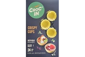 ‎CROC'IN Croc‘IN - Teigschälchen zum Bestücken Gold - Tarteboden für süße Stückchen oder herzhafte Aperitifhäppchen - Handwerklich hergestellt & Vegan - 24 Stück