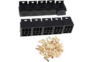 D DOLITY 10 Pezzi di Porta Relè 5 Pin Terminali Rame 6,3mm Automotive Attrezzo