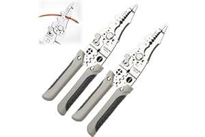 Growalleter Multifunctional Wire Stripper Crimper Cable Cutter Pliers, Multipurpose Wire Stripper Crimper Cable Cutter Pliers, Stainless Steel Electrical Wire Strippers and Crimping Tool (1 PCS)