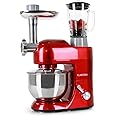 Klarstein Lucia Rossa - Robot da Cucina, Impastatrice, Planetaria con Tritacarne, 2000 W, 5 L, Mixer con Sistema Planetario, 