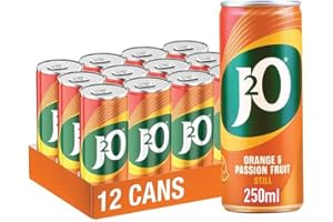 J2O Fruit Juice, Orange and Passion Fruit, 250ml Cans (Pack of 12)