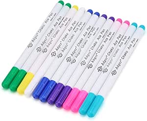 Water Soluble Pen For Fabric Water Erasable Fabric Marker Pens Disappearing Ink Fabric Marker Pens Disappear Water Soluble Pens For Cross Stitch Sewing Embroidery 7 Colours Pack Of 12 Amazon De Home