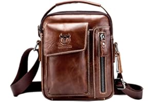 Xieben Vintage Leather Shoulder Messenger Bag for Men Travel Business Crossbody Pack Wallet Satchel Sling Chest Bags