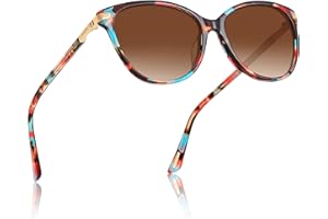 AVAWAY Vintage Donna Occhiali da Sole Polarizzati Oversize UV400 Protezione Lente Telaio in Acetato