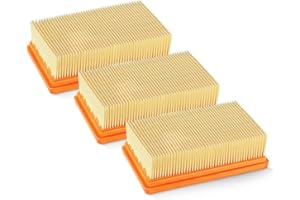 IWILCS 3PCS Filtros para aspiradora Karcher, Filtro plegado plano [WD4, WD5, WD6/MV4, MV5, MV6] para alérgicos contra polvo fino y olores
