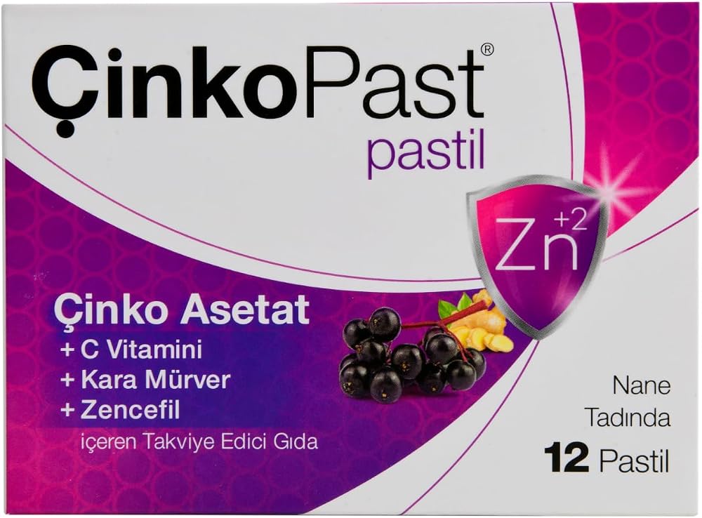 ÇinkoPast Kara Mürver & Zencefil Nane Aromalı - 12 Pastil