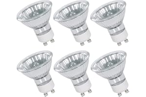 Comyan GU10 Halogen Bulbs 50W 230V Halogen Spotlight Bulbs 450lm 2800K Warm White 40° Beam Angle 2 Pin GU10 Bulb Dimmable - 6Pack