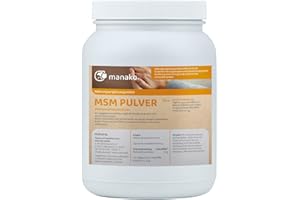 ‎MANAKO manako MSM (Methylsulfonylmethan) kristallines Pulver, Premiumqualität, 99,9% rein, 1000 g Dose