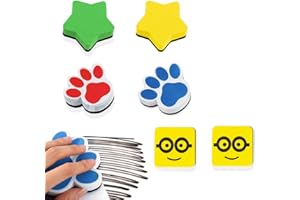 ZUWIJEQ 6 Pcs Effaceur Magnétique, ponge Magnétique pour tableau Blanc, Petit Effaceur Tableau Blanc Magnetique, Gommes Magnétiques Effaçable à Sec avec Tampon en Feutre Épais pour Enfants(Coloré)