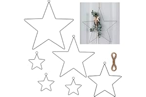 NZZVNZ 6 Piezas Anillos de Metal de Estrella, Estrellas Decorativas de Navidad, Hierro Adorno Colagnte, para Decoración de Boda, Manualidades Decoración Árbol de Navidad