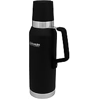 Stanley Master Unbreakable Thermal Bottle 750 ml Foundry Black - Kanne-Hält dank der vierschichtiger Vakuumisolierung Heiß - 