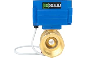 U.S. Solid 1 1/4" Latón Válvula Motorizada 220V AC (85V-265V AC) DN32, 2 Vias Válvula de bola electrica, 2 Cables, Normalmente Cerrado (NC), Regreso Automatico