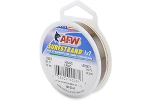 American Fishing Wire Surfstrand Bare Edelstahlvorfachschnur für Salzwasser, 9 kg getestet, 147,4 kg getestet, Tarnmuster in 9 m, 91 m, 182,9 m und 0,3 m Länge, 1 x 7 cm