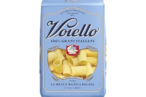Voiello Pasta Mezze Maniche Rigate n.122, 500g, Grani 100% Italiani, Trafilatura Al Bronzo