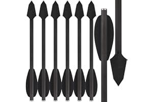 HUNTSPM 6.3" Carbon Pistol Crossbow Bolts Mini Crossbow Arrows With Braodhead Tips Hunting Arrows For 50-110lbs Pistol Crossbow Hunting Target Practice