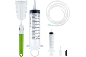 BOOHO Siringa Grande 100ml+10ml, Riutilizzabili Siringhe Sterili in Plastica con Cateteri e spazzole, Confezionato Singolarmente Olio Siringa per Laboratori Alimentazione Animali Domestici Lrrigazione